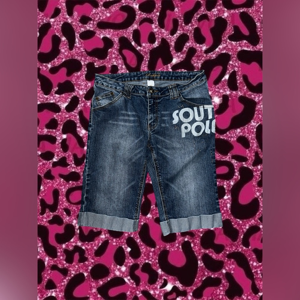 2000s Southpole blue denim capris